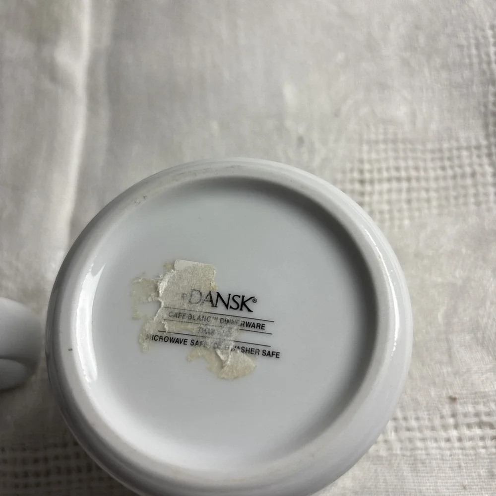 Dansk Cafe Blanc Creamer & Sugar Bowl w/ Lids Bright White Porcelain‎ NWOT
